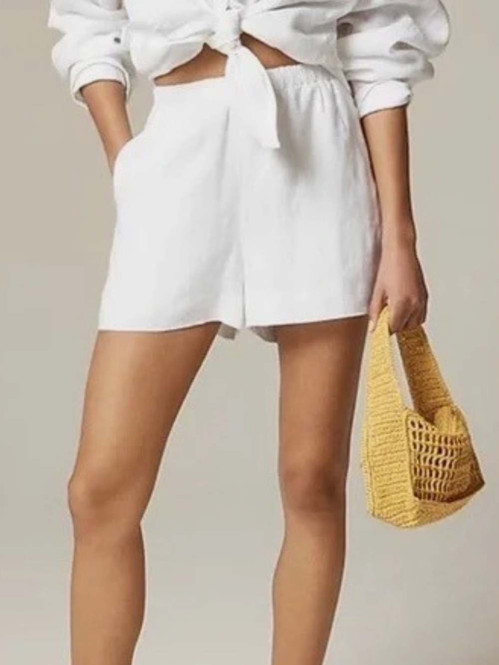 J. Crew Stratus White linen 3inch Shorts